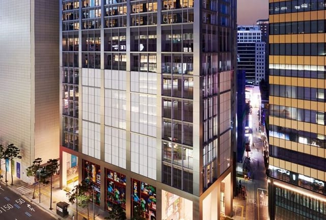 Modern multi-story venue in Café Stanford Myeongdong, ideal for corporate events and meetings.