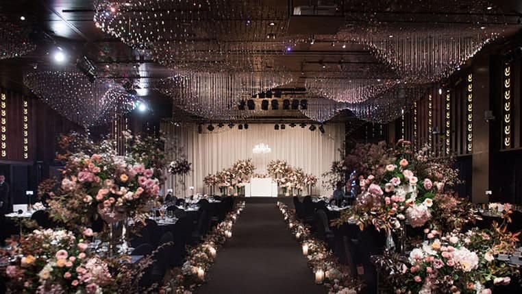 Crystal Ballroom at Banyan Tree Seoul, elegant floral decor for weddings and upscale events.
