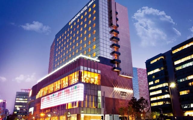 Grand Ballroom at Stanford Hotel Seoul, modern venue for conferences and meetings.