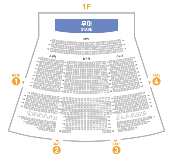 Grand Theater seating chart highlighting stage layout for events and meetings.