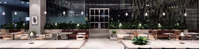 Modern event space at CAFE SAPOON SAPOON, perfect for meetings and gatherings.