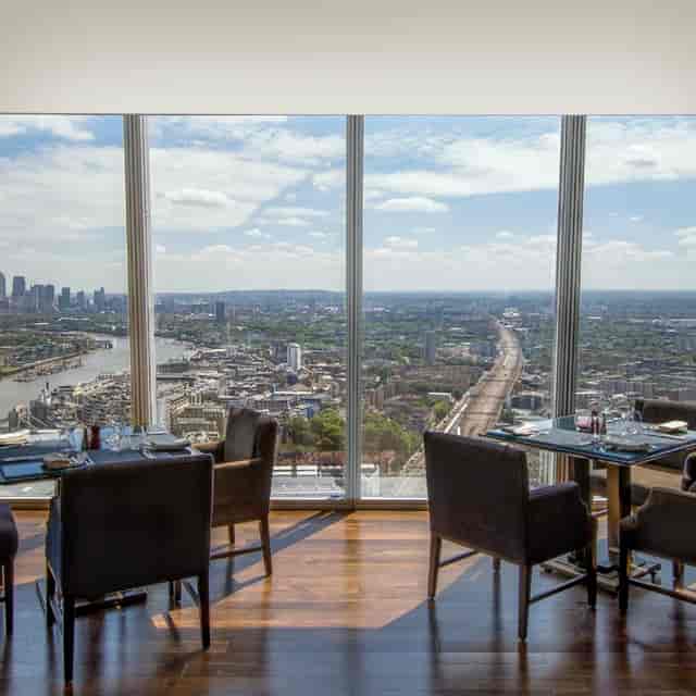Panoramic view of TĪNG Restaurant, ideal for upscale meetings and events in London.