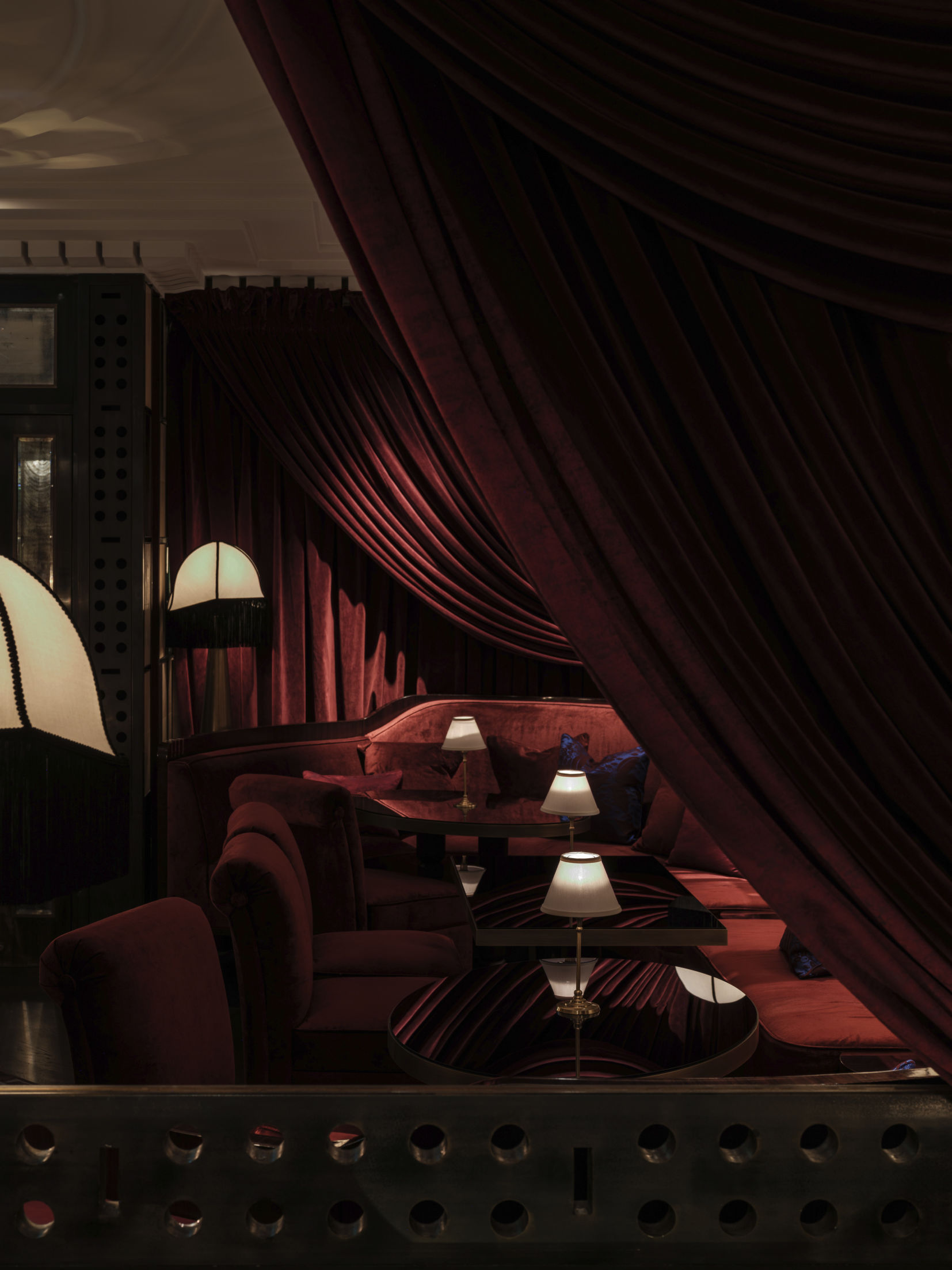 Elegant lounge at Corinthia London, featuring plush seating for private events.