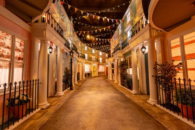 Windsor Gardens at Paddington Bear Experience, vibrant street setup for immersive events.