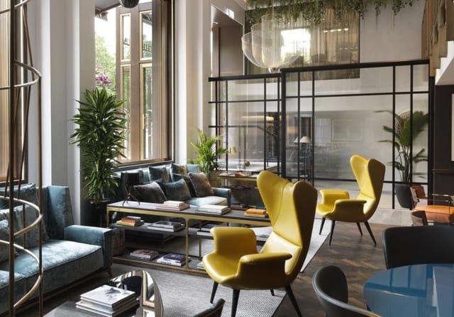 Modern lounge at The Athenaeum Hotel, ideal for networking events and meetings.