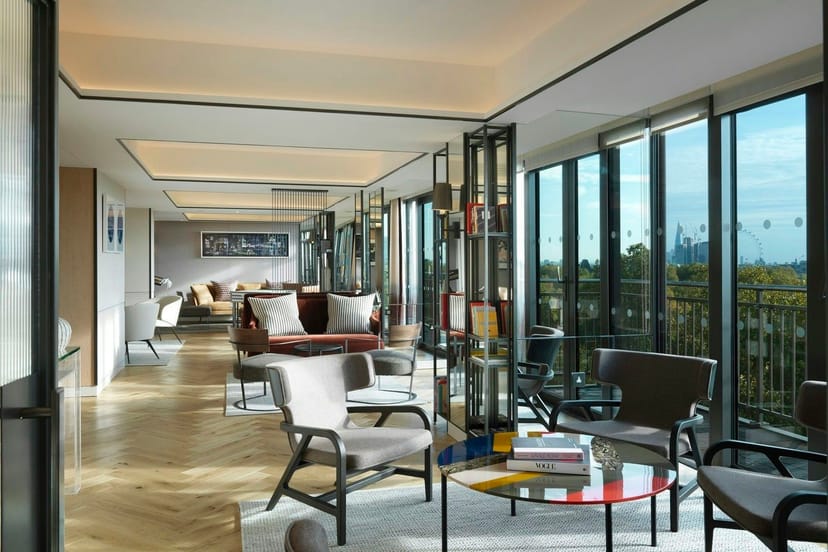 Modern lounge at The Athenaeum Hotel, ideal for networking events and meetings.