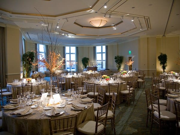 Elegant Lighthouse Ballroom in Seaport Hotel, ideal for weddings and corporate events.
