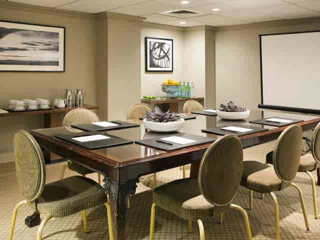 Elegant meeting room at The Eliot Hotel, perfect for professional events and presentations.