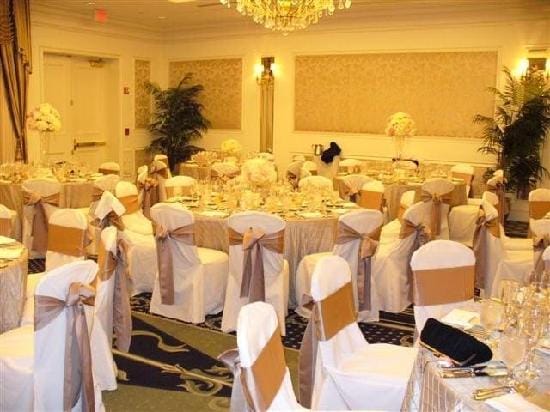 ballroom decorated for wedding ...