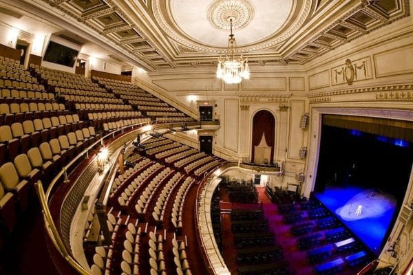 Main Hall at The Wilbur: elegant auditorium with tiered seating for conferences and performances.