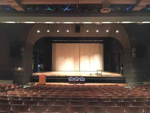Tsai Performance Center auditorium with spacious seating for events and performances.