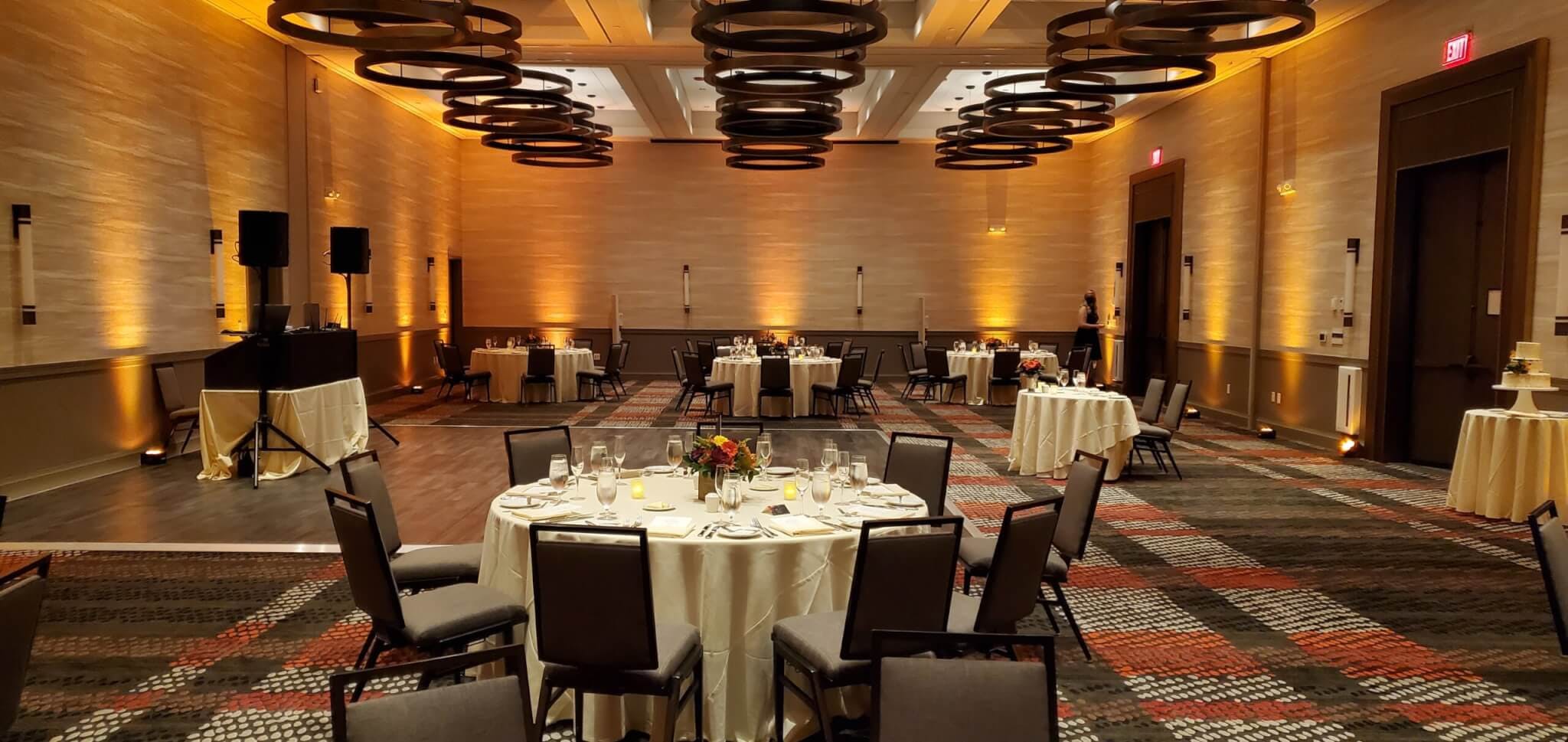 Fenway Ballroom at Hotel Commonwealth, elegant event space for corporate dinners and gatherings.
