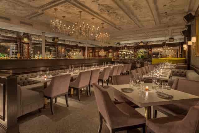 Sophisticated lounge at Yvonne's, ideal for upscale events and corporate dinners.