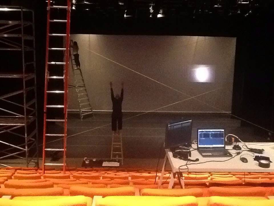 Barbara Lee Family Foundation Theater setup for event with audio-visual equipment.