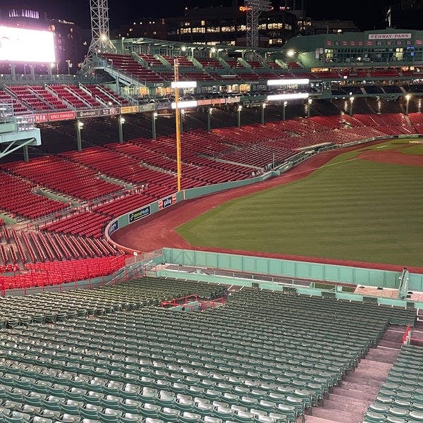 521 Overlook at Fenway Park with red seats, perfect for sports and corporate events.