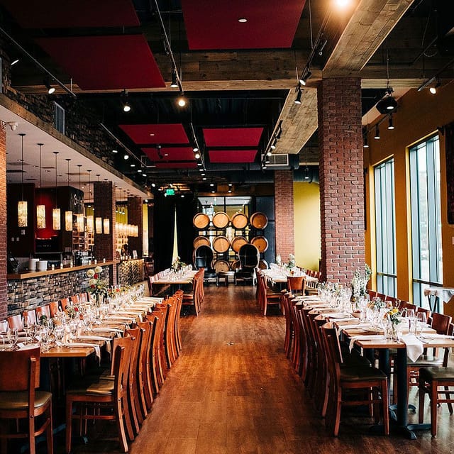 Elegant dining space at Boston Winery, perfect for events and gatherings.