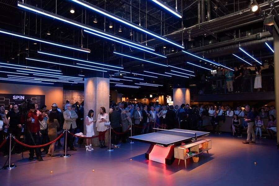 Dedicated ping pong table in SPIN Boston, perfect for networking events and engagement.