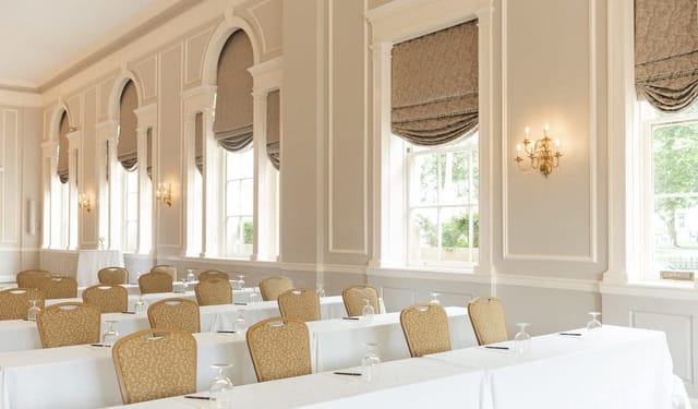 Elegant meeting room at The Mezzanine, perfect for professional gatherings and events.