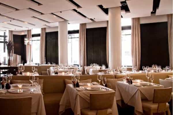 Private dining room at Sorellina with elegant table settings for upscale events.
