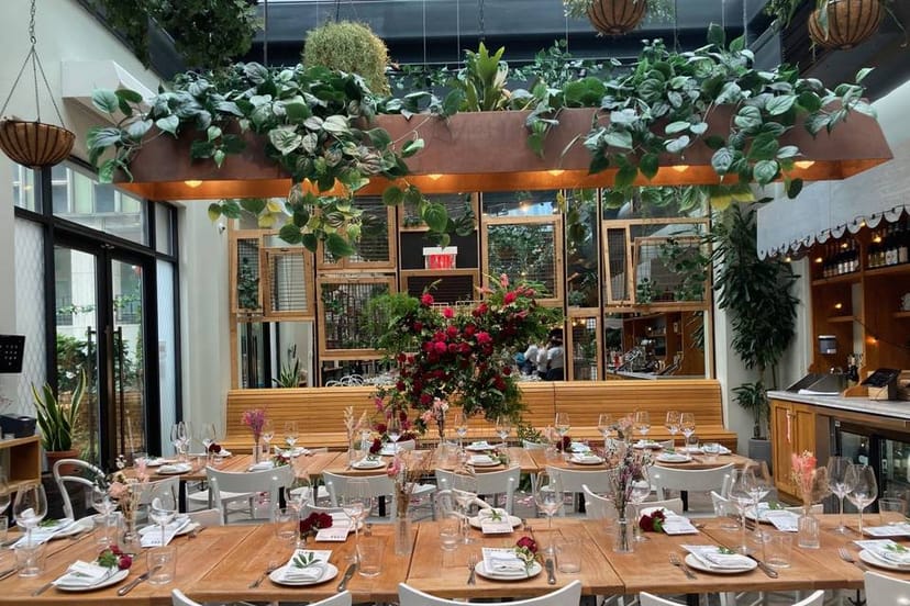 Private dining room in Eataly Boston, elegantly set for upscale events and corporate dinners.