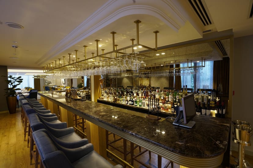 Sleek bar area at The Grill, perfect for networking events and receptions.