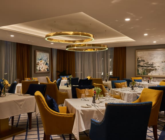 Sophisticated dining space at The Grill, ideal for intimate meetings and private events.