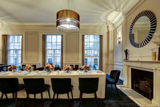 Private dining room, corporate event, bar, elegant decor