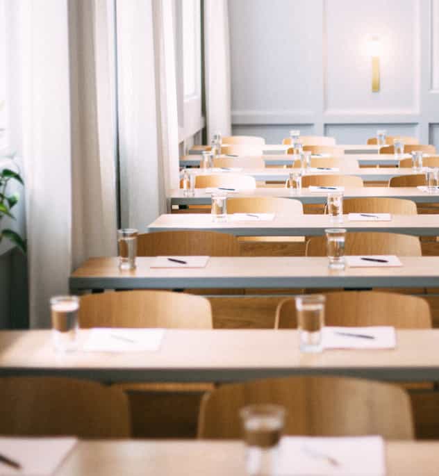 The Mezzanine at The LINE DC, a bright meeting space for workshops and training.