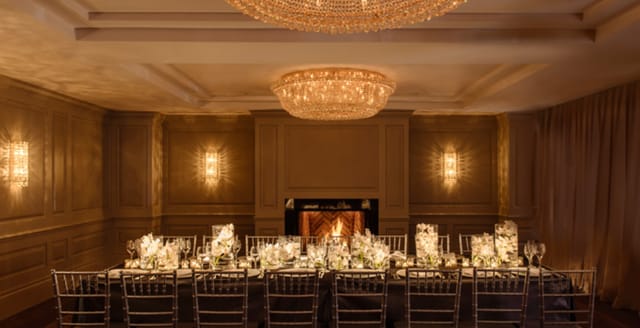 Elegant banquet room at The Dupont Circle Hotel, perfect for upscale events and corporate dinners.