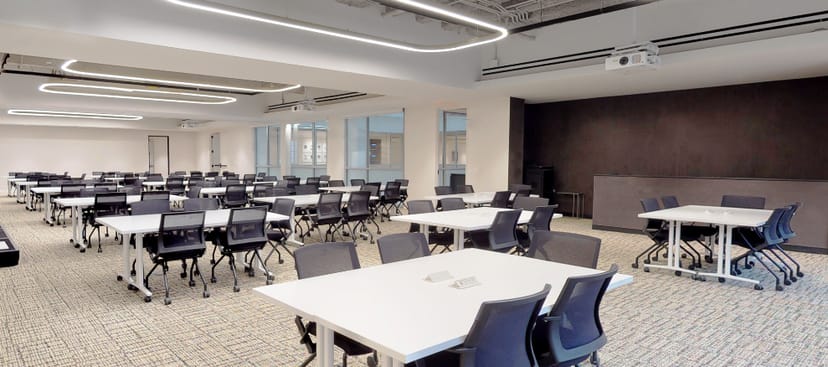 Versatile meeting space at The Forum, ideal for workshops and presentations.