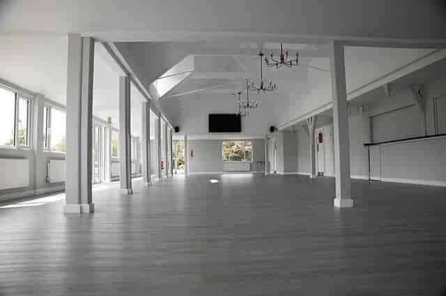 Griffin Sports Ground: spacious event venue with natural light for meetings and workshops.