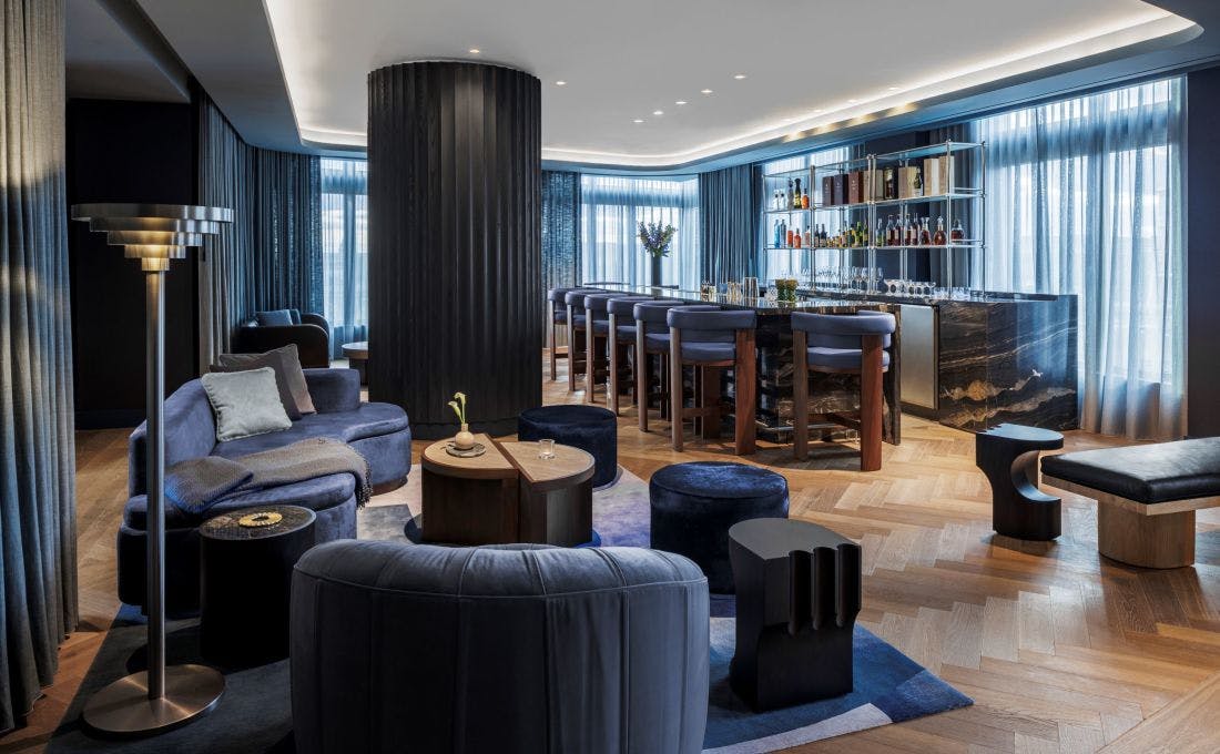 Private Level Lounge at The Morrow Hotel, modern design, ideal for corporate events.