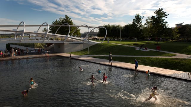 Great Lawn in Yards Park, lush greenery, ideal for summer networking events.