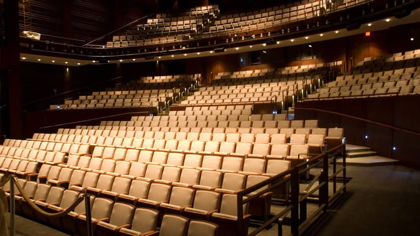 Conference Room at Shakespeare Theatre: tiered seating for professional events.