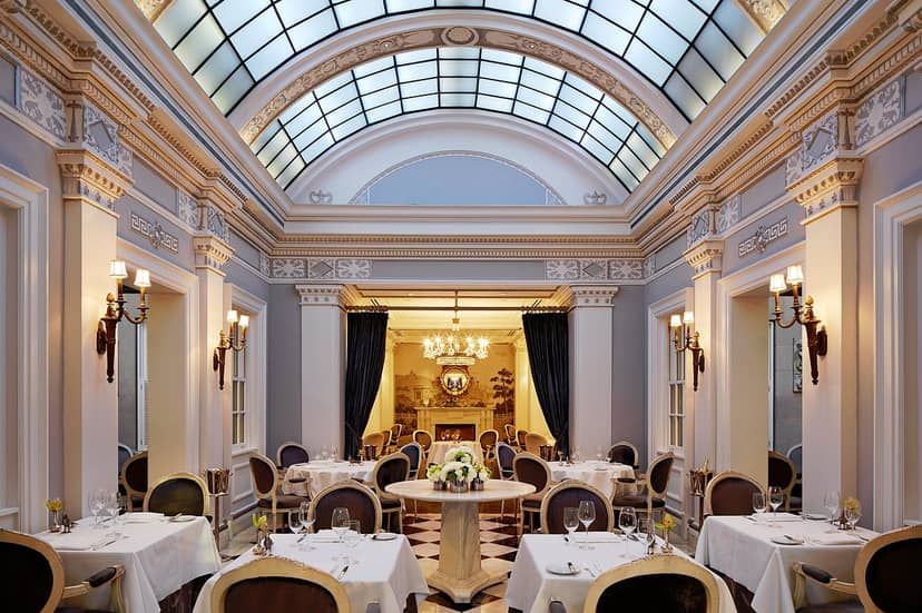 Elegant dining space at The Greenhouse Restaurant for upscale events in DC.
