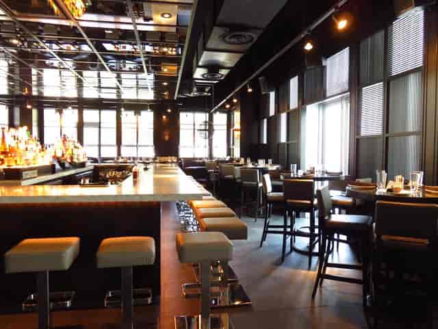 Modern RPM Italian D.C. restaurant with sleek design, perfect for networking events.