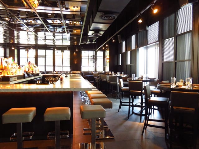 Modern RPM Italian D.C. restaurant with sleek design, perfect for networking events.