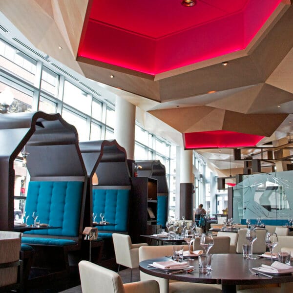 Modern Chef's Table Room at Rasika West End with stylish seating for private events.