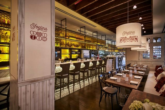 Stylish Sfoglina Pasta House interior, perfect for intimate gatherings and corporate events.