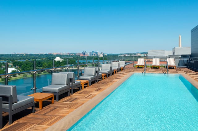 Rooftop venue at InterContinental D.C. with skyline view, ideal for upscale events.