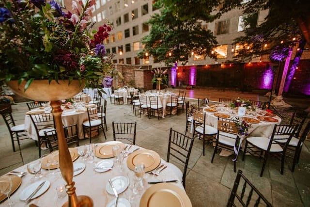 Elegant outdoor event space at Arts Club of Washington, perfect for weddings and gatherings.