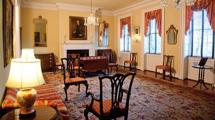Elegant Monroe Front Parlor, perfect for intimate gatherings and networking events.