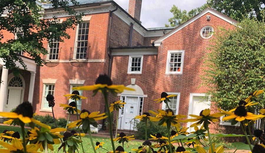 Charming brick venue at Dumbarton House, ideal for weddings and corporate retreats.