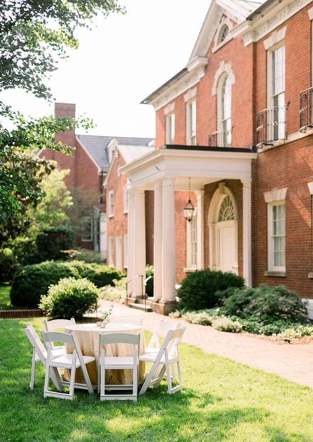 Central passage at Dumbarton House with elegant columns, ideal for formal events and receptions.