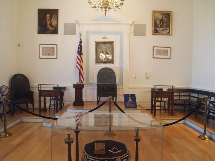 North Lodge Room at George Washington Masonic Memorial, ideal for educational events.