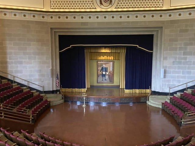 Conference Room at George Washington Masonic Memorial, elegant stage for conferences and events.