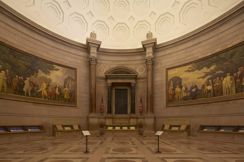 Washington Conference Room at National Archives, grand circular hall for events and meetings.