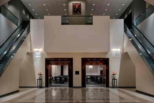 Elegant lobby at JW Marriott DC, ideal for conferences and formal events.
