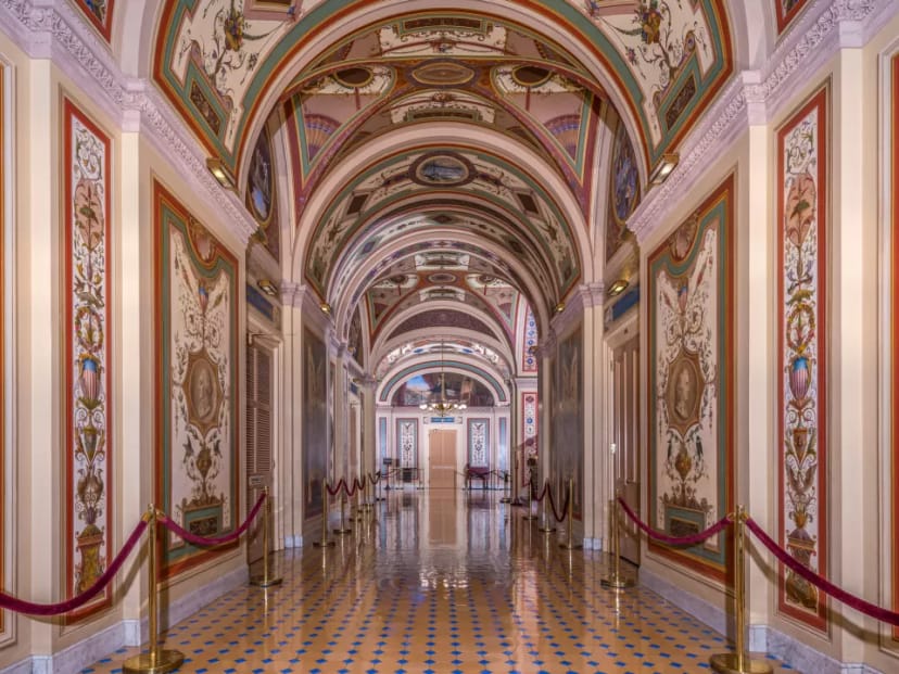 Sister Beatrice in the elegant Constantino Brumidi Gallery, perfect for formal events.