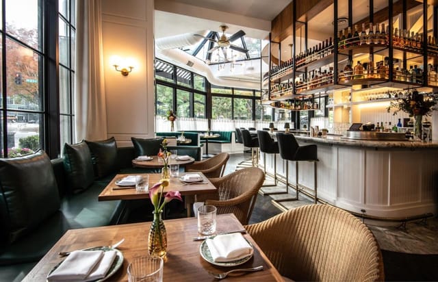 Stylish meeting space at St. Gregory Hotel, ideal for events and networking.
